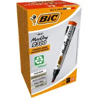 BIC PERMANENT MARKER BIC MARKING 2300 RED CUT END BOX 12 PCS - 820924