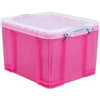 Really Useful Boxes Box Aufbewahrungsbox 35,0 l transparent, pink 48,0 x 39,0 x 31,0 cm