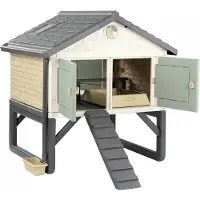 Smoby Life Hühnerstall für 5 Hühner, Outdoor-Spielset für Kinder ab 3 Jahren, UV-beständiger recycelter Kunststoff, 4 große Türen, mit Zubehör