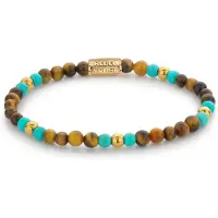 Rebel & Rose RR-40063-G-S Damen-Armband Mix Tiger Turquoise Gold 4 mm