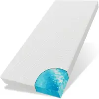 Aktiv shop GmbH ELONEO Gel Topper 80x200cm, Matratzentopper aus 8 cm hohem Gel-Memory- Schaum, atmungsaktiver 3D-Netz Bezug, Bequeme Matratzenauflage für das Bett