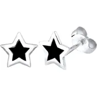 Elli Ohrringe Stern Trend Astro Filigran 925 Silber Elli Schwarz