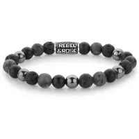 Rebel & Rose RR-80105-V Herren-Armband Grey Rocks Vintage 8 mm