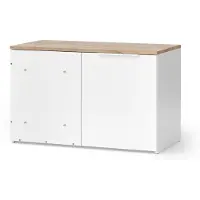 Vicco Eckkommode Wido Weiß/Sonoma 80 x 50 cm mit Tür, Model 51710
