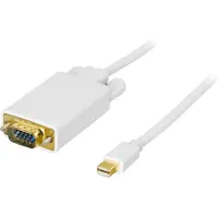 Deltaco mini DisplayPort to VGA HD15 cable male-male 2m white