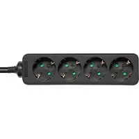 Deltaco GT-0421 power extension 4 AC outlet(s) Indoor Black