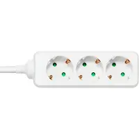 Deltaco GT-0302 power extension 3 AC outlet(s) Indoor White