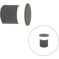 QAZQA Moderne Außenleuchte Dunkelgrau 12 cm inkl LED Bar