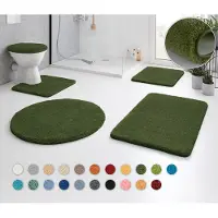 Kleine wolke Badematte "RELAX", rutschhemmend beschichtet, fußbodenheizungsgeeignet, Badteppich, Uni Farben, rechteckig, rund & als Set erhältlich