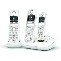 Gigaset AS690A, Analoges/DECT-Telefon, Kabelgebundenes Mobilteil, 100 Eintragungen, Weiß