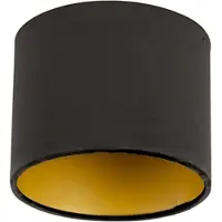 QAZQA Samt Lampenschirm schwarz 18/18/14 mit goldener Innenseite