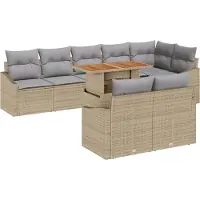 vidaXL Garten-Sofa-Set 9 Stk. Beige und Grau