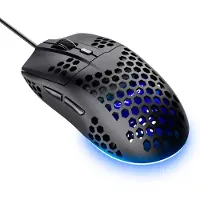 Trust Gaming GXT 928 Helox Gaming Maus, Ultraleichte Kabelgebundene USB Maus 65g, Einstellbare DPI (200-6400), Optischer Sensor, 6 Programmierbare Tasten, RGB-Beleuchtung für Gaming PC MMO - Schwarz