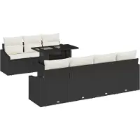 vidaXL Garten-Sofa-Set 8 Stk. Schwarz Poly-Rattan