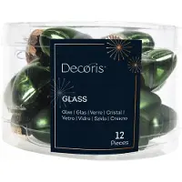 Kaemingk 12 GlasSTERNE 4cm Christbaumschmuck Weihnachtskugeln Weihnachtsbaum dunkelgrün