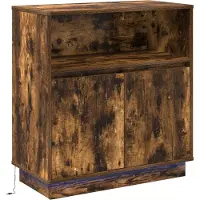 vidaXL LED-Sideboard Geräucherte Eiche 71 x 34,5 x 75 cm Holzwerkstoff
