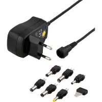 Deltaco PSR-06A, Indoor, 230 V, 3 - 12 V, AC-an-DC, Schwarz