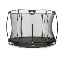 Exit Silhouette Trampolin ø244cm, mit Sicherheitsnetz, Bodentrampolin, Rund, für Kinder, Schwarz