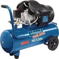 Scheppach HC53DC Druckluft Kompressor | 2200W Leistung | 50L Kessel | 10bar | Ansaugleistung 412L/min | Druckminderer, ölgeschmiert, Doppelzylinder