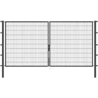 GAH Alberts Alberts 650469 Doppeltor Flexo mit Zubehör, anthrazit, Breite 400 cm, Höhe 200 cm
