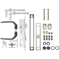 GAH Alberts Alberts Zubehör-Set für Wellengitter-Tore bis 1500 mm Höhe, Türklinke und Schloss, feuerverzinkt