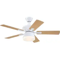 WESTINGHOUSE Deckenventilator, Licht, 7316340, weiß, leise 7316340, weiß / opal, für Wohn- / Esszimmer, Kunststoff, Modern