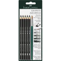 Faber-Castell Bleistift Graphite Aquarelle 5er-Set mit Pinsel
