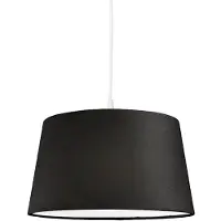 QAZQA Moderne Hängelampe weiß mit schwarzem Lampenschirm 45 cm - Pendel