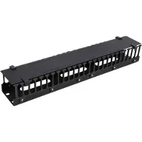 Deltaco Deltacoimp 19 "kabeli panel, metalas / plastikas, 2U, juoda / 19-20