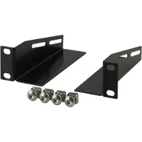 Deltaco L-stotteskinner til 10-skab 1U 136mm dyb 2-pack sort