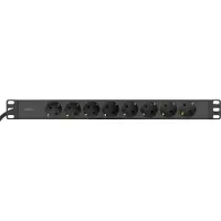 Deltaco GT-8629, 3 m, 8 AC-Ausgänge, Indoor, Typ F, Schwarz, 4000 W