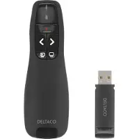 Deltaco WP-001, RF, USB, 15 m, Schwarz