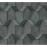 A.S. Création Vliestapete "THE BOS Betonoptik 3D Effekt" gemustert matt neutral strukturiert Betonoptik 3D Effekt Tapeten Wohnzimmer Schlafzimmer Küche Anthrazit