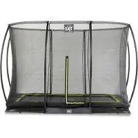Exit Silhouette Trampolin 214x305cm, mit Sicherheitsnetz, Bodentrampolin, Rechteckig, für Kinder, Rosa