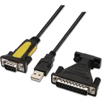 Aisens A104-0039 - 1,8m USB zu Seriell Konverter, Schwarz