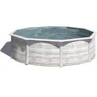 Gre Runder Stahlwandpool mit Nordicoptik KIT300N – Ø 300 x 120 cm, Komplettset