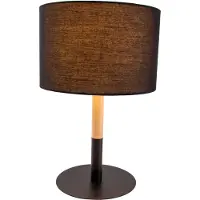 Näve Tischleuchten - Textil-Tischleuchte "TESSILE" H: 37cm schwarz, Tischlampe im Scandi Style, aus Metall, Kunststoff und Textilmaterial in schwarz, 37 cm hoch, Ø 24 cm, E14-Fassung – Schnurschalter