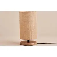 Opviq , Hochwertige Tischlampe, Beige, 30 cm hoch | 100% Stoff, Holzfuß, Schirmdurchmesser: 15 cm, Höhe: 24 cm | E14 Fassung, max. 40 W, ideal für rustikale Wohnräume.