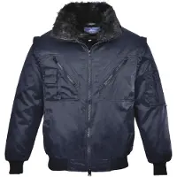 Portwest 4 in 1 Herren Pilotenjacke mit Fell Blau S