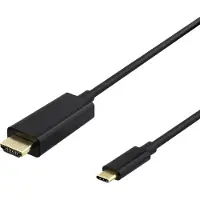 Deltaco USB-C to HDMI cable, 2m, 4K@60Hz, black