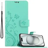 Cadorabo Hülle für Apple iPhone 15 PLUS mit Blumen Muster