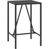 vidaXL Bartisch mit Glasplatte Schwarz 70x70x110 cm Poly Rattan