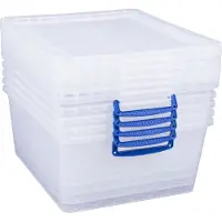 Really Useful Box Really Useful Boxes Aufbewahrungsboxen, transparent, mit Deckel, 17,5L, 5 Stück