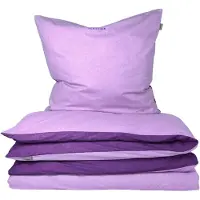 Schiesser Bettwäscheset Doubleface | Unifarben | Renforcé | 2-teilig | 100% Baumwolle | Angenehm weich & glatt | YKK-Reißverschluss | 155x220 cm + 80x80 cm | Lila