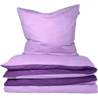 Schiesser Bettwäscheset Doubleface | Unifarben | Renforcé | 2-teilig | 100% Baumwolle | Angenehm weich & glatt | YKK-Reißverschluss | 135x200 cm + 80x80 cm | Lila