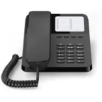 Gigaset DESK 400, Analoges Telefon, Kabelgebundenes Mobilteil, 10 Eintragungen, Schwarz