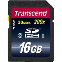 Transcend TS16GSDHC10, 16 GB, SDHC, Klasse 10, NAND, 30 MB/s, Schwarz
