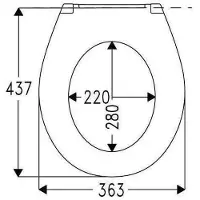 Hamberger Sanitary WC-Sitz Lago mit Edelstahl-FastFixmutter B0302Y wei