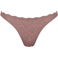 Sloggi String "ZERO Feel Bliss", Damen, Gr. L, braun (cacao), Spitze, Obermaterial: 76% Polyamid, 24% Elasthan, körpernah, Unterhosen String, Stretch-Spitze, Grafikdesign, gewellter Bund, glatte Optik