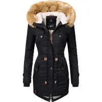 NAVAHOO Wintermantel "Wintermantel La Viva", Damen, Gr. XS, schwarz, Obermaterial: 100% Nylon NY. Obermaterial: Futter: 100% Polyester PES. 100% Polyester PES., Mäntel Wintermantel